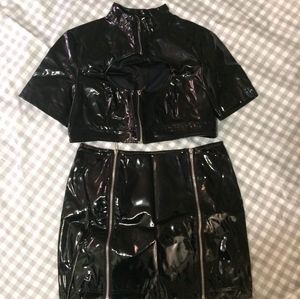 Top + Mini Skirt in PVC